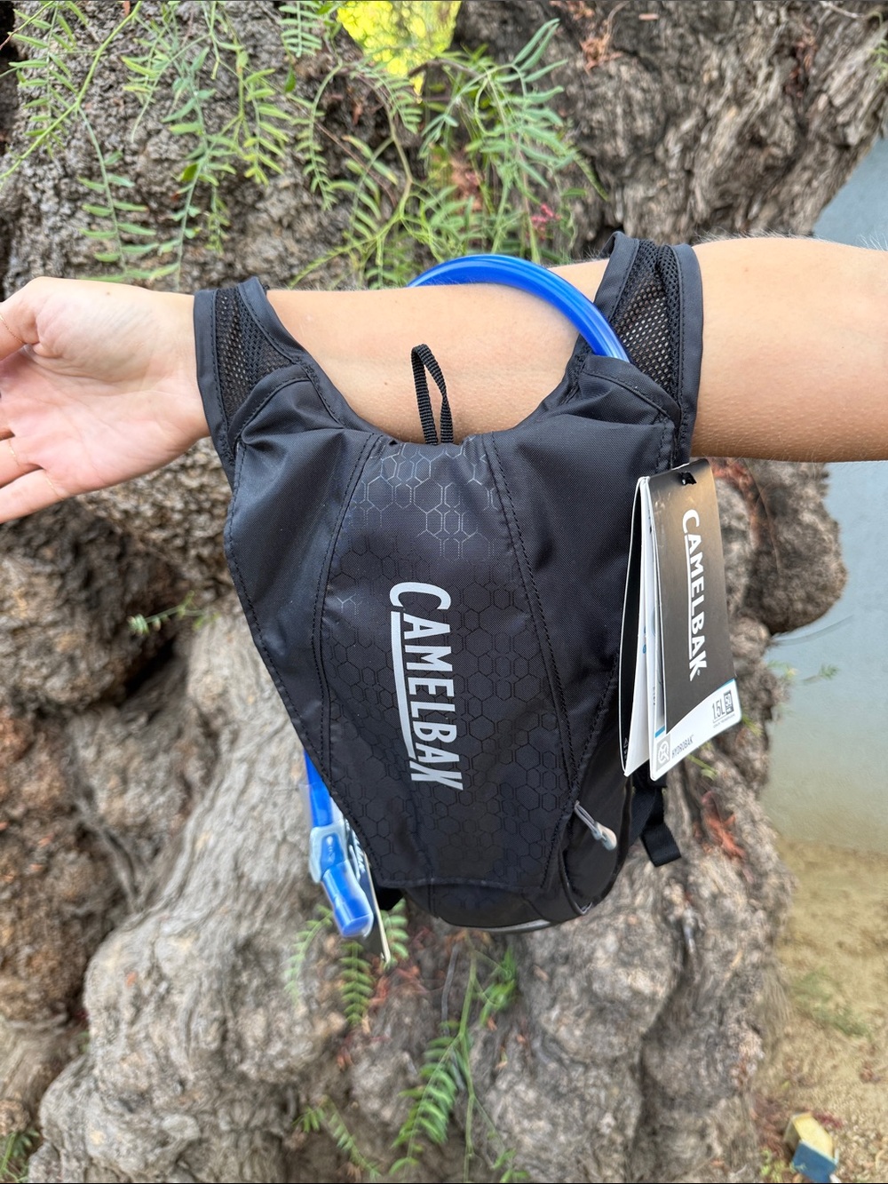 CamelBak Black Hydration Vest with Blue Drink Tube